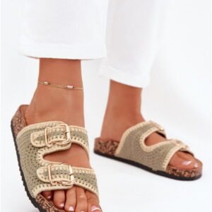 Step In Style Klapki Damskie Tkanina | Fenira LS-129 Green