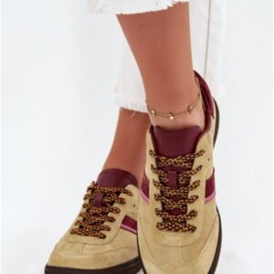 Big Star Sneakers Zamszowe | Model Ss274680 HI-POLY System Limonka Damskie