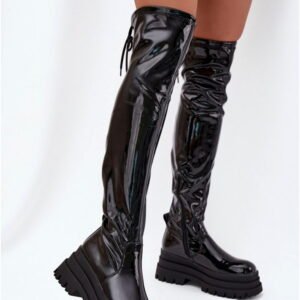 Step In Style Kozaki Lakierowana Skóra Ekologiczna | Ravela Ns500p Black Damskie