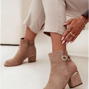 Step In Style Botki Zamszowe | Model Dorisse 0-610 Beige Damskie