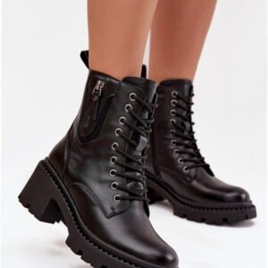 Vinceza Botki Skórzane | Model 86418 Black Damskie