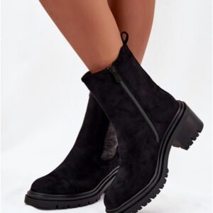 Step In Style Botki Sztyblety Zamszowe | Model Zoralia Ns521p Black Damskie