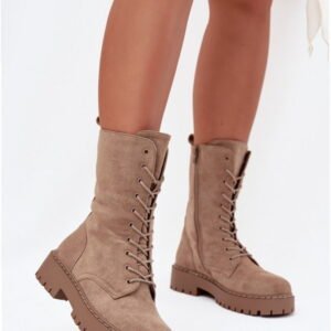 Step In Style Workery Zamszowe | Marvielle Des656 Khaki Damskie