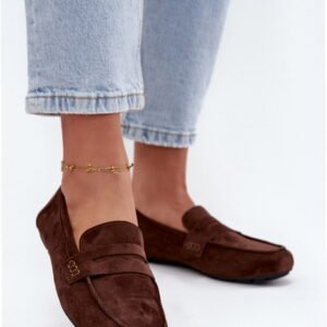 Step In Style Mokasyny Zamszowe | Soreline H8-965M Dark Brown Damskie