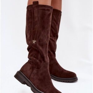 Step In Style Kozaki Skóra Ekologiczna Zamsz | Model Delyssa 6366 Czekolada