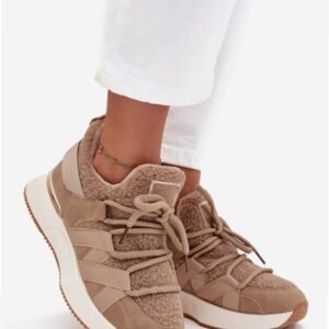 Step In Style Sneakersy Skóra Ekologiczna | Juvira C-465 Beige Damskie