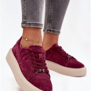 Vinceza Buty Sportowe Zamszowe | Model 79578 Bordo Damskie