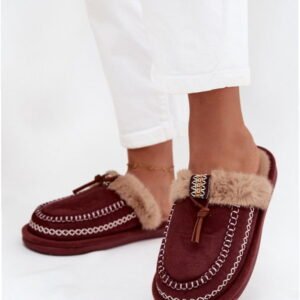 Step In Style Kapcie Zamszowe | Model Perivelle 608 Bordo Damskie