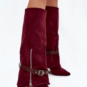 Step In Style Kozaki Zamszowe | Jolivine 2502a-1 Bordo Damskie