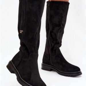 Step In Style Kozaki Skóra Ekologiczna Zamsz | Delyssa 6366 Black Damskie