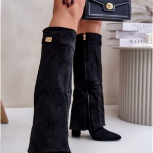 Step In Style Kozaki Zamszowe na Obcasie | Model Evyra LQ-136/9501a Black Damskie