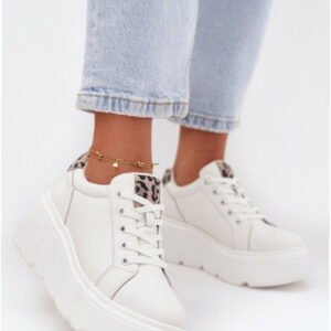 Vinceza Buty Sportowe Skórzane | Model 89144 White Damskie