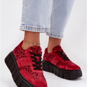 Step In Style Sneakers Zamszowe | Vinceza 66841 Panterka Red Damskie