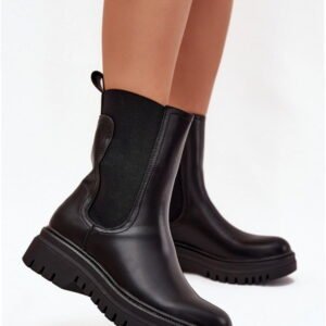 Step In Style Botki Sztyblety Skóra Ekologiczna | Model Ravessa D7822 Black Damskie