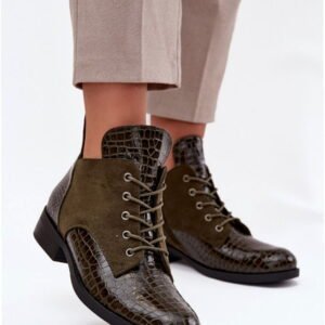 Step In Style Botki Lakierowane | Vinceza 16477 Dark Green Damskie