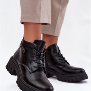 Jezzi Botki Damskie Skóra Ekologiczna | Model Therisse Rmr2502-3 Black