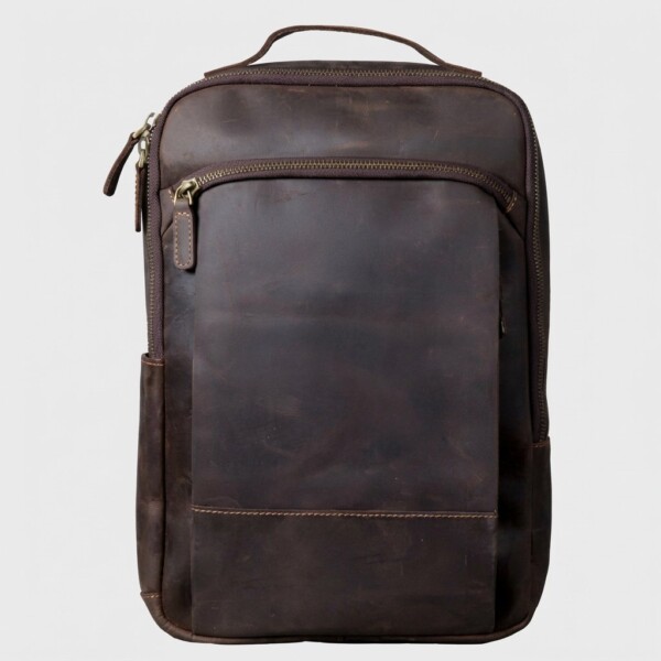 BCK-006_P1.jpg Skórzany plecak vintage brązowy PURE BACKPACK Brązowy unisex