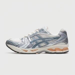 Buty ASICS GEL-Kayano 14 Cream Ironclad srebrne niebieskie 1203A537-109