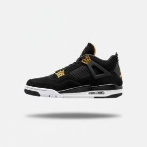 Sneakersy unisex Air Jordan 4 Retro, czarno-złote, skóra, zamsz, siatka, plastik, konstrukcja warstwowa 308497-032