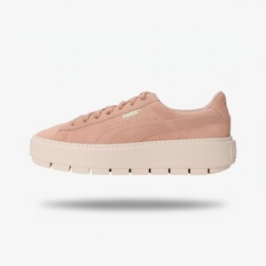 Sneakersy damskie Puma Platform Trace Peach Beige, cholewka zamsz i tworzywo syntetyczne, podeszwa platforma, kolor brzoskwiniowy 365830-05