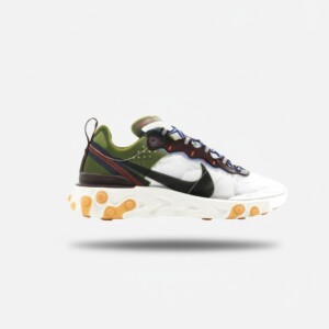 Sneakersy Nike React Element 87 Moss, cholewka siatka i syntetyk, podeszwa React, unisex, khaki brąz AQ1090-300