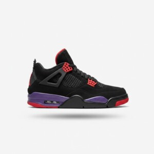 Sneakersy Air Jordan 4 Retro NRG Raptors, unisex, zamsz, czarny, fioletowy, nakrapiana podeszwa pośrednia, AQ3816-065