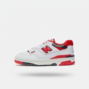 Sneakersy New Balance BB 550 SE1, skóra i siatka, guma, biało-czerwone, unisex, White Team Red BB550SE1