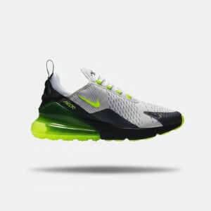 Sneakersy Nike Air Max 270 Platinum Volt, męskie, siatka i syntetyk, poduszka Max Air, szaro czarne CJ0550-001