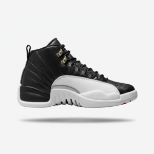 Sneakersy męskie Air Jordan 12 Retro Playoffs, cholewka skóra, podeszwa guma, kolor biało-czarny, CT8013-006