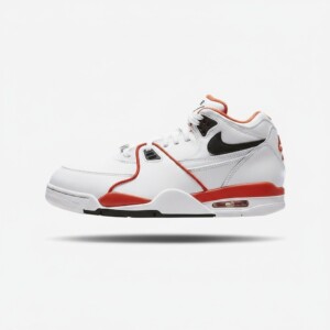 Sneakersy męskie Nike Air Flight 89 Emb Rucker Park, skóra, guma, Air w pięcie, biało-pomarańczowe CZ6097-100
