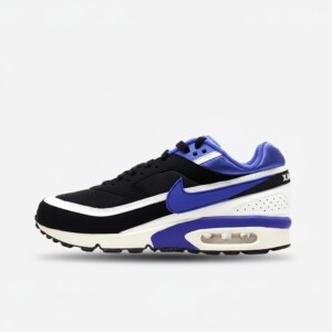 Sneakersy Nike Air Max BW OG, kolorystyka Black Persian Violet, siatka i syntetyk, poduszka Air w pięcie, unisex, czarno niebieskie DJ6124-001