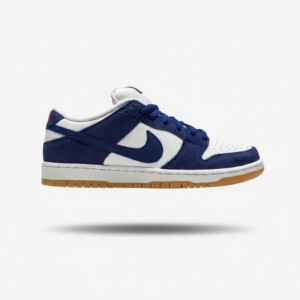 Sneakersy Nike SB Dunk Low Los Angeles Dodgers, unisex, zamsz i skóra, granatowo-biała cholewka, guma, DO9395-400