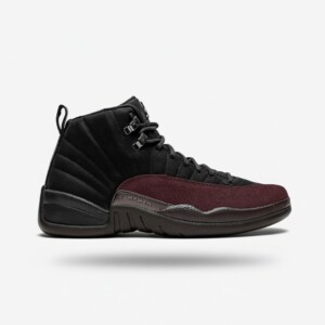 Sneakersy męskie Air Jordan 12 Retro A Ma Maniére, czarno-bordowe, skóra nubuk i tkanina, podeszwa gumowa, DV6989-001