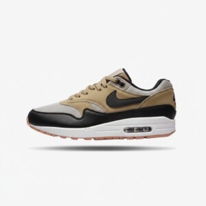 Sneakersy Nike Air Max 1 SC, oliwkowo-czarne, cholewka skóra i siatka, poduszka Max Air w pięcie, FB9660-003