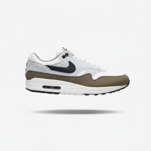 Sneakersy Nike Air Max 1 Medium Olive, unisex, siatka mesh, zamsz, filc, widoczna poduszka Max Air, podeszwa guma, FD9082-102