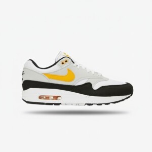 Sneakersy Nike Air Max 1 White University Gold, unisex, siatka, zamsz, widoczna poduszka Air FD9082-104