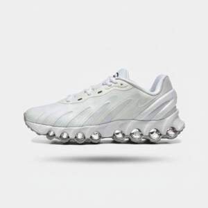 Sneakersy męskie Nike Air Max Dn8, biało srebrne, siatka, osiem komór Dynamic Air, FQ7860-103