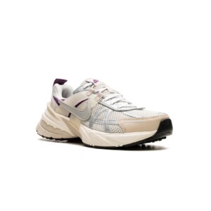 Sneakersy Nike V2K Run PRM Light Bone, siatka, syntetyk, zamsz, unisex, beżowo-fioletowe HF4305-072