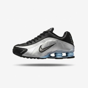 Sneakersy unisex Nike Shox R4 czarno srebrne