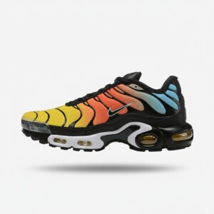 Sneakersy męskie Nike Air Max Plus Baltic Blue Safety Orange, syntetyk, siatka, guma, czarny, wielokolorowy HV2526-001
