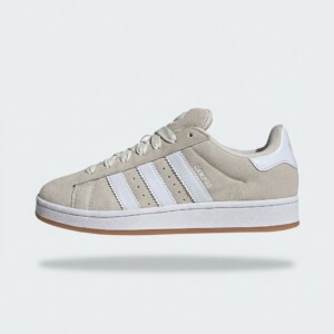 Sneakersy Adidas Campus 00s Wonder White Gum, zamsz i skóra, unisex, beżowo biała kolorystyka ID1435