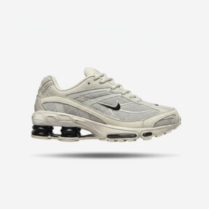 Sneakersy Nike Shox Ride 2 Light Bone Metallic Black, męskie, siatka i skóra, kolumny Shox, Max Air, beżowo-czarne II7635-002