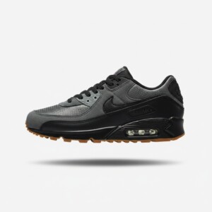 Sneakersy męskie Nike Air Max 90 Smoke Grey Black, skóra, zamsz, materiał tekstylny, poduszka Max Air, czarny szary IQ0580-084
