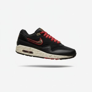 Sneakersy Nike Air Max 1 Pittsburgh Pirates City Connect, unisex, skóra, zamsz, guma, czarno-czerwone, poduszka Max Air IQ2893-001