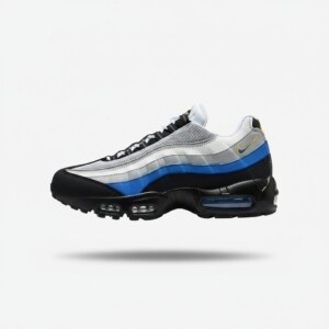 Sneakersy Nike Air Max 95 Big Bubble, biały niebieski, siatka i syntetyk, widoczna poduszka Max Air, męskie IU7544-100