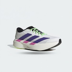 Sneakersy Adidas Adizero Evo SL White Purple Lime Burst, siatka i syntetyk, lekka konstrukcja biegowa, męskie, JS4495