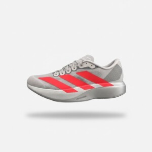 Sneakersy unisex Adidas Adizero Evo SL, srebrno-czerwona siatkowa cholewka, podeszwa Lightstrike Pro, pręty Energyrods, KI3381