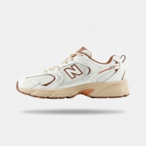 Sneakersy New Balance 530 Niko and Off White Brown, unisex, cholewka materiał tekstylny i skóra, kolor kremowy brązowy, MR530NI